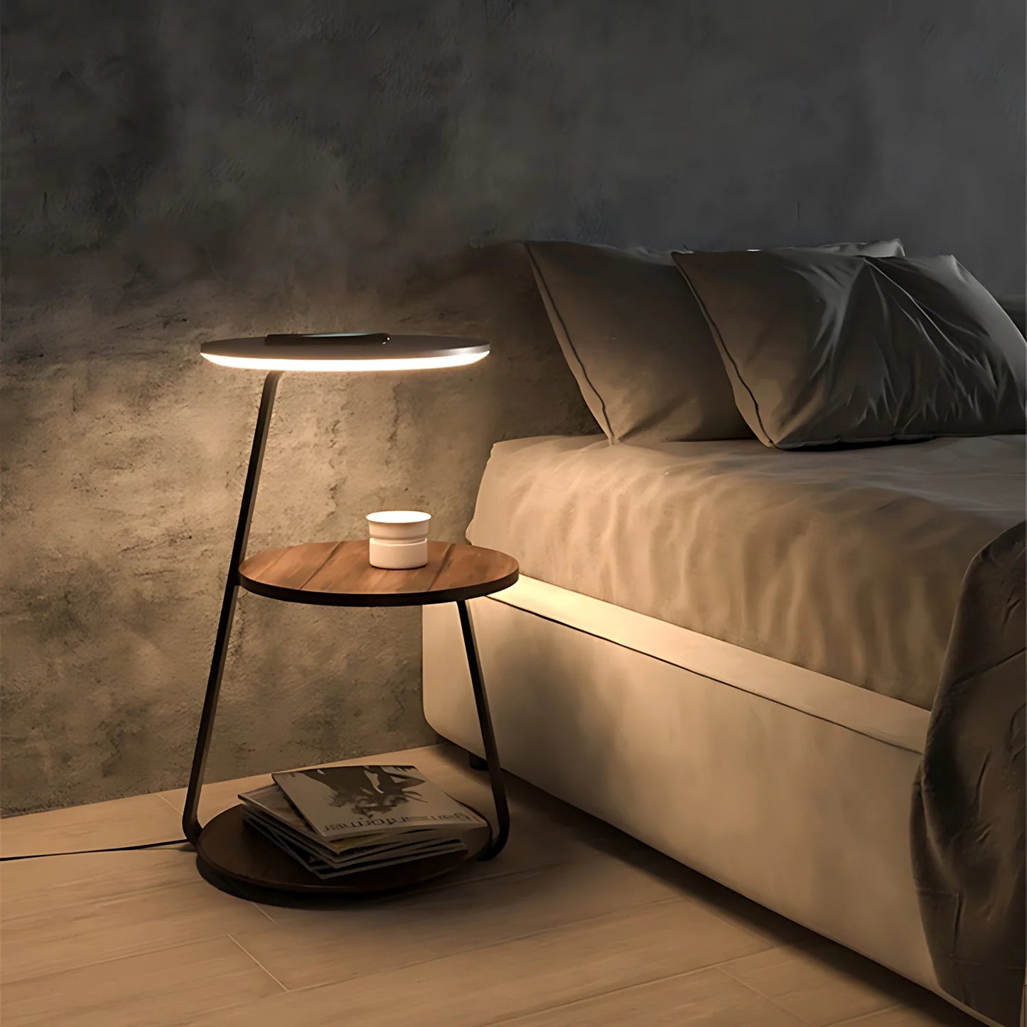 Smart Nightstand with Wireless Charger 