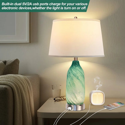 Contemporary Lake Green Glass Table Lamp