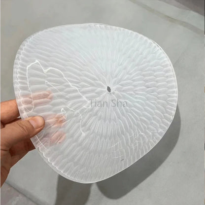 Large Luxury Ceramic Glass Lotus Leaf Shaped LED 