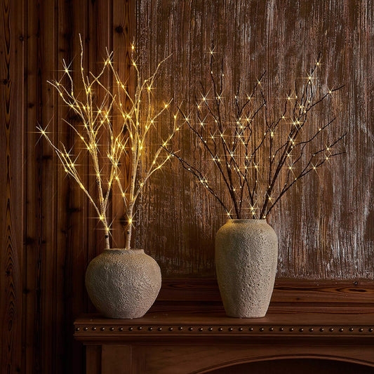 Lighted White Twig Branches